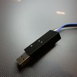 6ecc23e37f17137a285468c6af16fcab_display_large.jpg Enclocure for BATE Silabs CP2012 serial USB adapter with transparent filament pieces as fiberoptic light-guide for LEDs