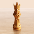 3Pieces-V3.png Skeletal Monarch: 3D Printable Chess King with Skull Face