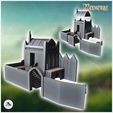 1-PREM.jpg Medieval building with low wall with door and wooden palisade (8) - Medieval Gothic Feudal Old Archaic Saga 28mm 15mm RPG