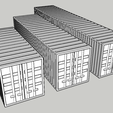 20'-30'-40'-Intermodal-Cargo.png Three Versions of N scale Model Train Intermodal Cargo Container in Three Sizes: 20' 30' & 40'