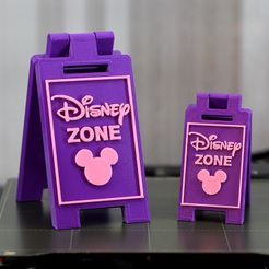 Señal de acera en miniatura con marco en A "ZONA Disney"