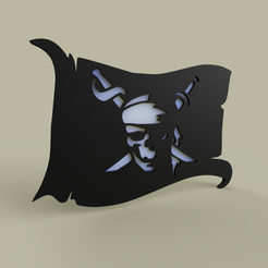 drapeaupirate.PNG Free STL file Drapeau Pirate - Prirate Flag・3D printer design to download