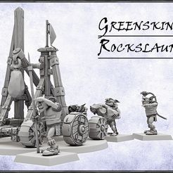 GREENS KIN RocKsLauncHeER Archivo STL Greenskins RocksLauncher Unit - 28mm Miniatures・Plan para descargar y imprimir en 3D