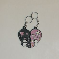 IMG_20210809_192018.jpg STL file My melodi and kuromy keychains・3D printable model to download