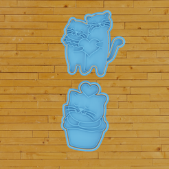 5.png STL-Datei COOKIE CUTTER Katzen lieben 2・Modell zum Herunterladen und 3D-Drucken