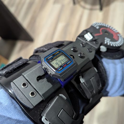 Casio F-91W Mount for Breg Adjustable Elbow Brace 3D model