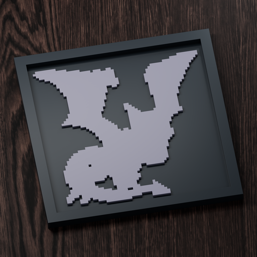 Aerodactyl - Pokemon Silhouette Frame | Gen 3 sprite style | STL