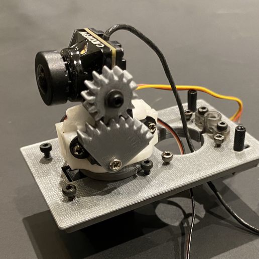 Archivo STL FPV Head Tracker Geared Camera Gimbal para Micro Servos