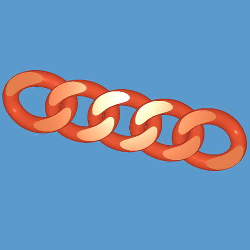 Cuban type chain 3D model