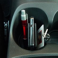 installed_display_large.jpg Archivo STL gratis Portavasos para automóvil con ranura para teléfono inteligente・Plan de la impresora 3D para descargar