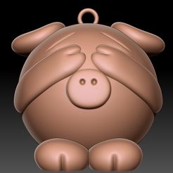 1.jpg STL file PIG KEYCHAIN・3D printing template to download, Chamarart