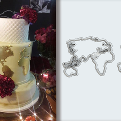 Mapa Mundi final.png Файл STL Foundant and Biscuit Cutters - World Map Theme・Дизайн для загрузки и 3D-печати