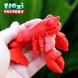 B.jpg Download STL file Cute Flexi Print-in-Place Lobster • 3D print object, FlexiFactory
