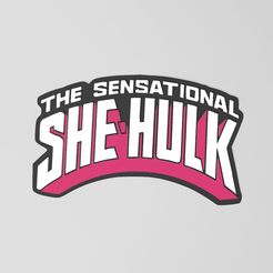 1.jpg Datei STL SHE HULK LOGO・Design für 3D-Drucker zum herunterladen
