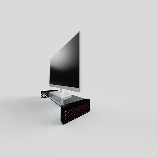 Bi-Color Hexagon Monitor Stand 3D model