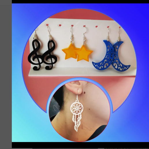 G clef earrings 3D model
