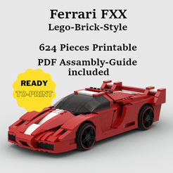 Lego-Vorlage.png 3D file Lego Style Brick Ferrari FXX・3D print model to download