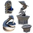 SS a WT eras Sea Serpent Water Fountains and Statues Fantasy Tabletop Miniatures
