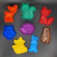 Forest-Animals.jpg Forest Animals Cookie Cutter Set of 8 - Commercial Version