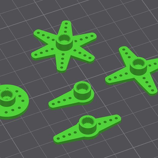 MG996R Servo Horn Set - 3D Printable Replacement Arms