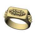 Bag-top-Tri-cluster-sides-recta-signet-size7-8-9-06.jpg Fichier STL Bague rectangulaire avec baguettes de diamant sur le dessus et la tige Us tailles 7 8 9 Modèle d'impression 3D・Objet imprimable en 3D à télécharger