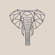 elephant geometric.png STL file Elephant 'geometric'・Template to download and 3D print