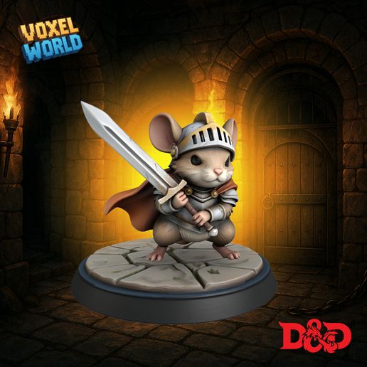 Mouse Warrior - 3D Printable Miniature | DnD & Tabletop RPGs