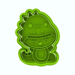 photo1686873659.jpeg STL file BABY DINOSAUR CUTTER AND STAMP・3D printing design to download