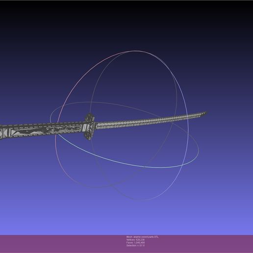 meshlab-2022-01-14-07-10-07-45.jpg STL file Akame Ga Kill Akame Sword And Sheath Printable Assembly・Template to download and 3D print, julian-danzer