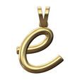 E-lower-case-wire-3d-letter-pendant-charm-00.jpg E Buchstabe Initiale 3d Kleinbuchstaben Draht Anhänger Charme Bügel 3D-Druck Modell