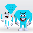 eer.png Save the shapes 2 Monster 3D Model STL MultiParts No Support Fanart Pack