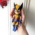 009.png Wolverine Multicolor Flexi Print-In-Place + figura e porta-chaves