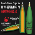 OE-155-56-69.png OE 155 56/69 Proyectil de artillería francés de 155 mm y M557 PD T-BAR FUZE Bundle