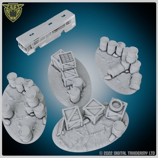 Modern Rough Cover Scatter Pack - Urban Barricades & Wreckage STL  Post-Apocalyptic Barricades & Bus Wreckage