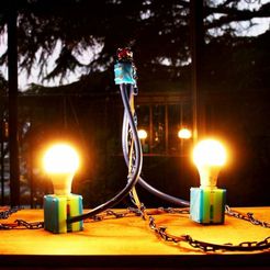 Lamp.jpg Free STL file Electric chandelier - 2 bulb hanging lamp・3D print design to download