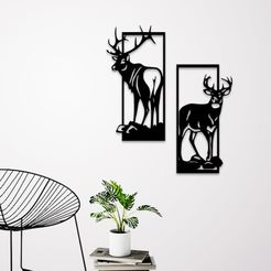 Demo.jpg STL file Wild Deer wall decoration・3D print design to download