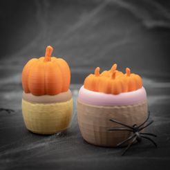DSC05589.jpg Archivo STL gratis Cestas calabaza Decoración de Halloween・Modelo de impresión 3D para descargar