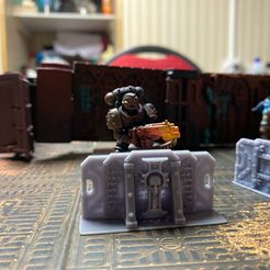 WhatsApp-Image-2023-05-31-at-10.50.27.jpeg Archivo STL Juego de barricadas Kill Team con temática de la Inquisición - Juego de 3 barreras・Plan imprimible en 3D para descargar
