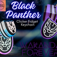 Black-Panther.png Black Panther Clicker Fidget Keychain