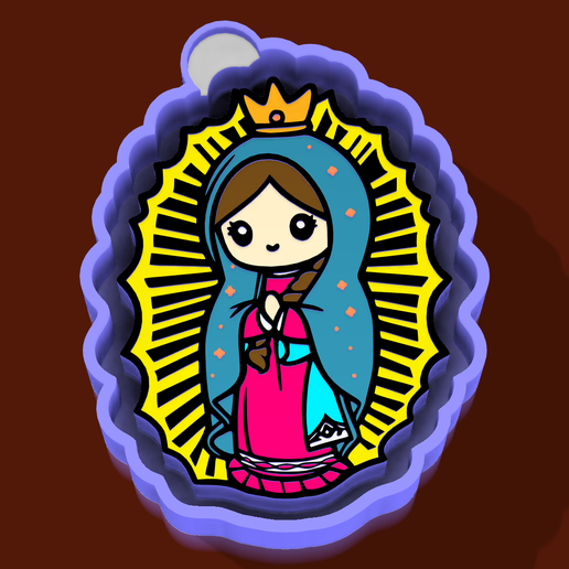 🙏🌹 Virgin Mary – Freshie, Keychain, Resin & Candle Mold - 3D model önizlemesi