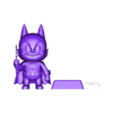 labubu batman 2 + stand and logo .obj 2 Cute Batman Labubu style figure