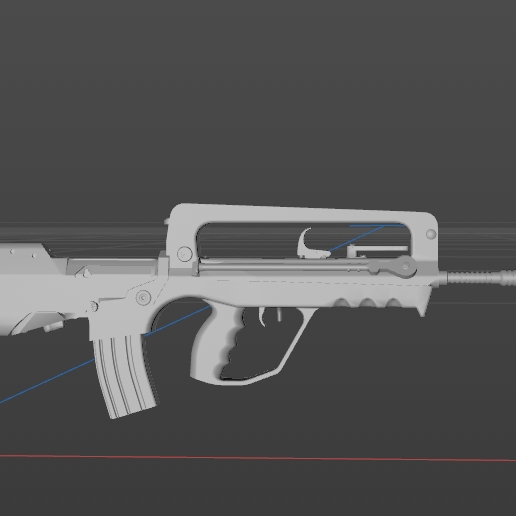 French FAMAS G2 rifle digital model material 3D model