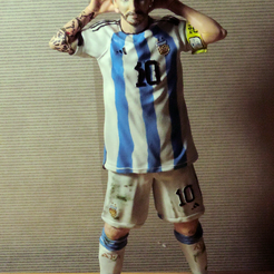 messi_01.png STL file Lionel Messi - "Topo Gigio" Celebration・3D printing design to download
