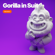 Cults.png Stylized Gorilla in Suit – 3D Printable Cartoon Figurine