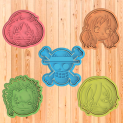 ONE-PIECE-PACK.png One piece cookie and dough cutters - Pack - Cookies
