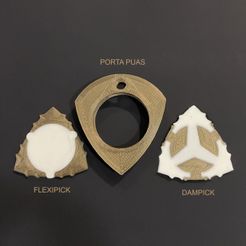 Flexipick-PortaPuas-DAMpick.jpg STL-Datei Flexipick, DAMpick und Portapuas von eXiMienTa (REINFORCED) Plektren für das E-Gitarre spielen・Design für den 3D-Druck zum Herunterladen