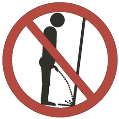 No-peeing.png STL file NO PEEING - FUNNY SIGN・Model to download and 3D print
