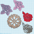 cutters-all-together.png Cookie cutter, Polymer Clay Cutter Flowers Roses Set of 3