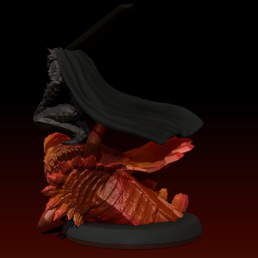 WIP24.jpg Berserk Guts vs Grunbeld 3d print statue
