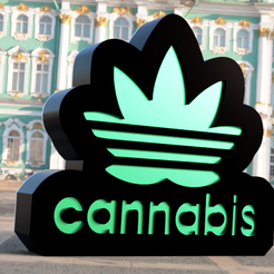 cannabis.png Fichier STL veilleuse de cannabis・Objet imprimable en 3D à télécharger